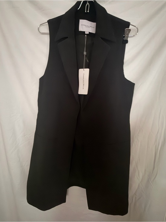 Carolina Belle Jackets & Blazers - Carolina Belle Black Tailored Open-Front Vest